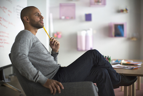 Man looking thoughtful.